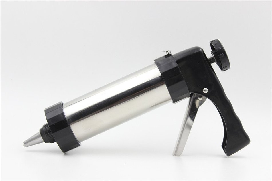 PER-LIFE Stainless Steel Deluxe Biscuit Press Cookie Gun Set Includes 13 Discs & 8 Icing Tips N4