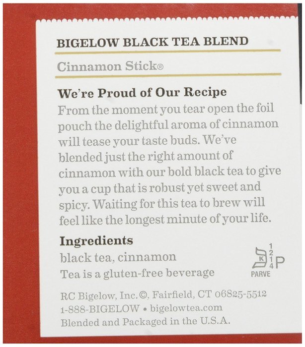 Bigelow Tea - Black Tea Cinnamon Stick - 20 Tea Bags N2
