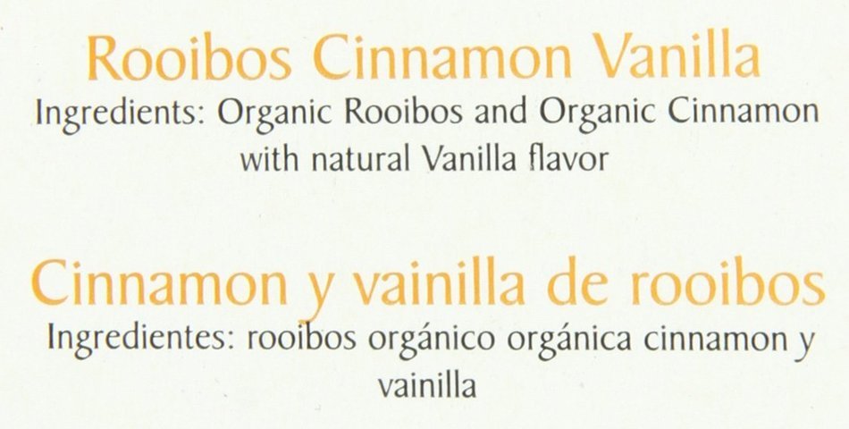 Tea Of Life Organic Rooibos, Cinnamon Vanilla, 20 Count N6