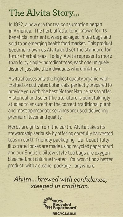 Alvita Organic Herbal Tea Red Clover -- 24 Tea Bags N92
