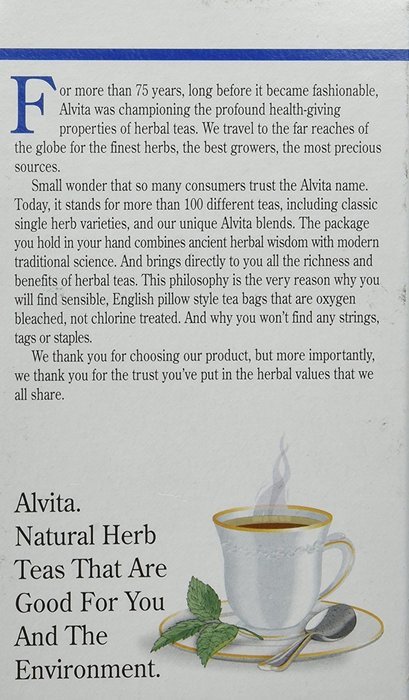 Alvita Organic Herbal Tea Red Clover -- 24 Tea Bags N101