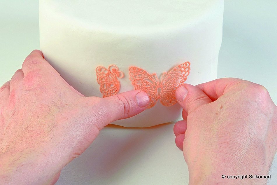 Silikomart Silicone Wonder Cakes Collection Sugar Lace Mats for Cake Decoration, Birds N48
