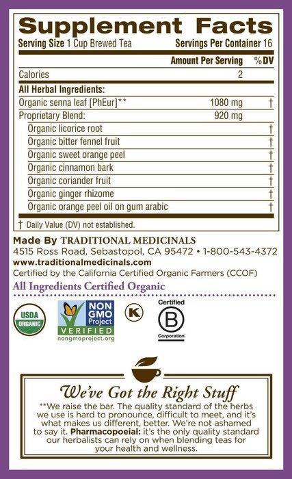 Traditional Medicinals Organic Smooth Move Tea, 16 Tea Bags (Pack of 6) N5