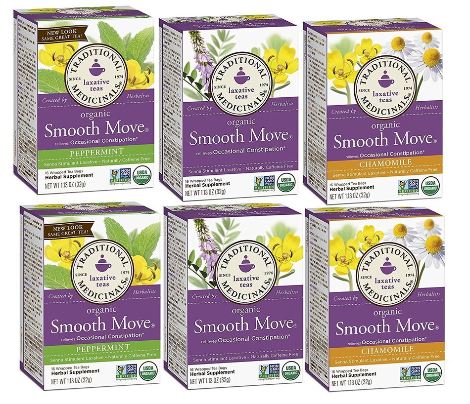 Traditional Medicinals Organic Smooth Move Tea, 16 Tea Bags (Pack of 6) N8