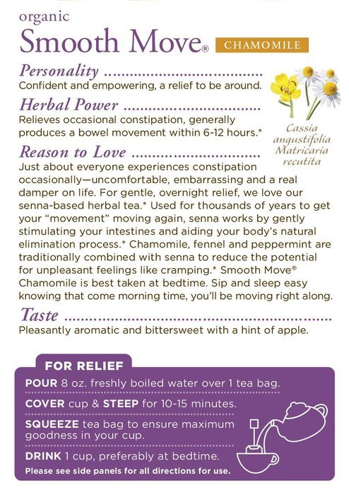 Traditional Medicinals Organic Smooth Move Tea, 16 Tea Bags (Pack of 6) N11