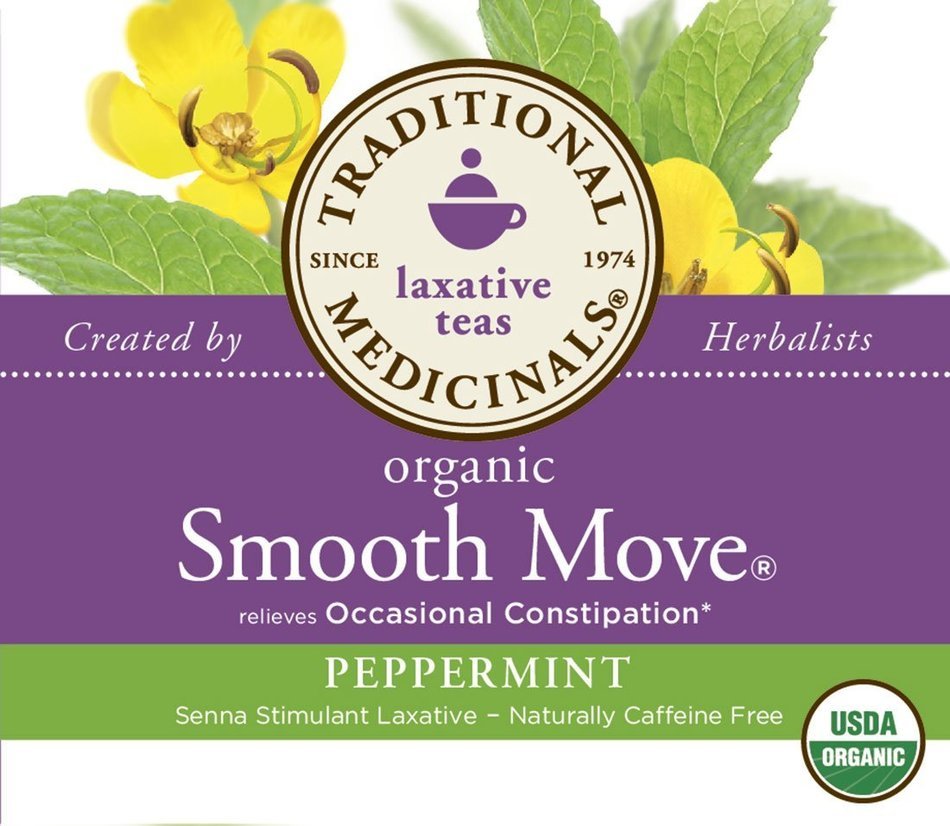 Traditional Medicinals Organic Smooth Move Tea, 16 Tea Bags (Pack of 6) N22