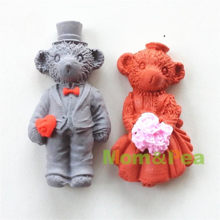 Mom&pea 0616 Mr. Bear Shaped Silicone Mould for Fondant Cake Sugar Paste Cake Decoration 3d Cake Toppers Mold... N5