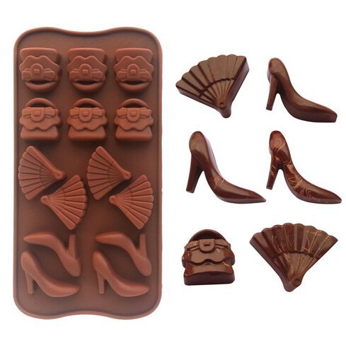 Witkey 10 Cavity Big Heart with Small Heart Ice Cube Tray Fondant Silicone Mold Sugar Mold Candy Molds Chocolate... N3