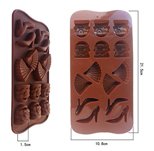 Witkey 10 Cavity Big Heart with Small Heart Ice Cube Tray Fondant Silicone Mold Sugar Mold Candy Molds Chocolate... N4
