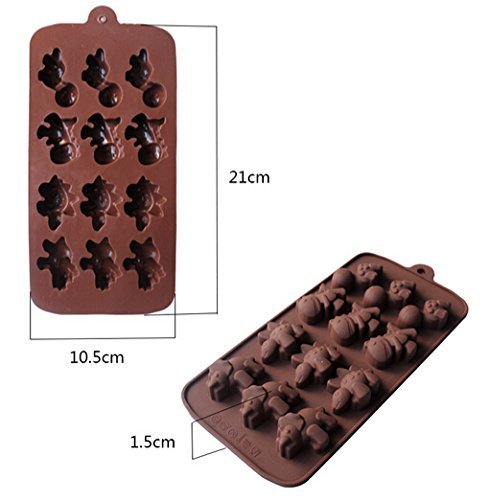 Witkey 10 Cavity Big Heart with Small Heart Ice Cube Tray Fondant Silicone Mold Sugar Mold Candy Molds Chocolate... N6