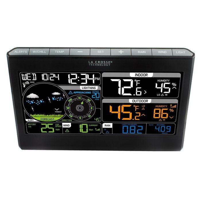 La Crosse Technology 328-2314 Color Professional Weather Station with Lightning Indicator & Combo Wind/Rain Sensor N2
