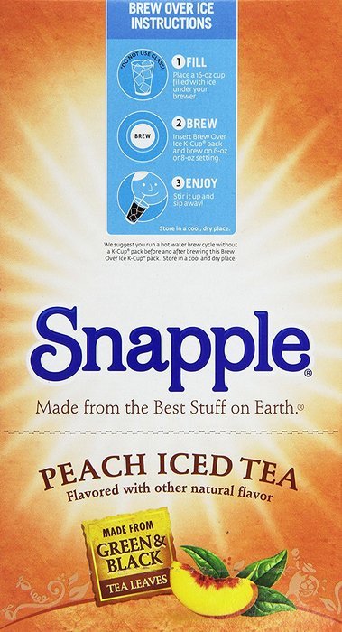 Snapple Diet Peach Iced Tea, Keurig K-Cups, 72 Count N16