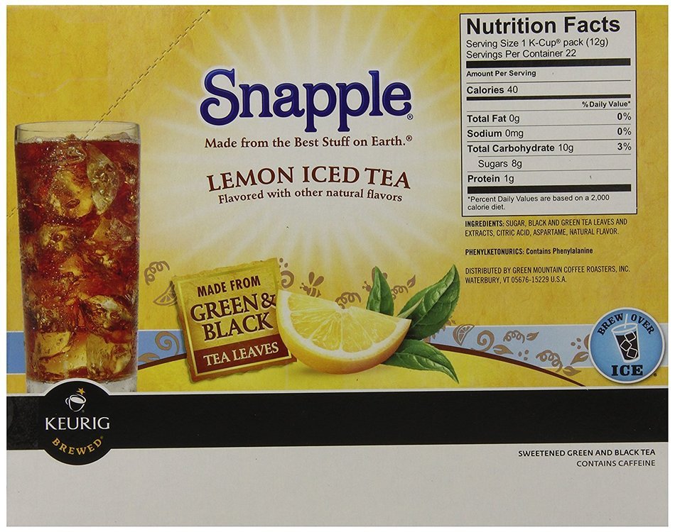 Snapple Diet Peach Iced Tea, Keurig K-Cups, 72 Count N34