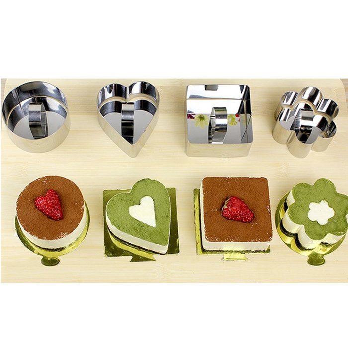 Cake Baking Mold , Vangoddy Stainless Steel Pastry Mould with Press Plate (Round Shaped) N3