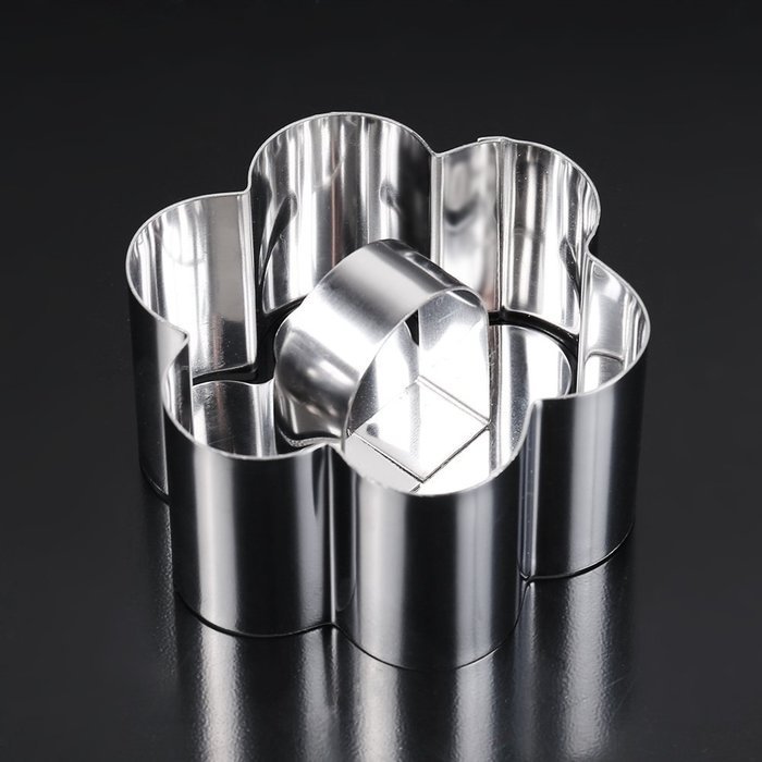 Cake Baking Mold , Vangoddy Stainless Steel Pastry Mould with Press Plate (Round Shaped) N7