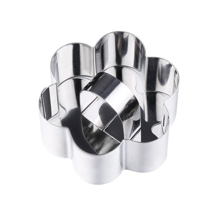 Cake Baking Mold , Vangoddy Stainless Steel Pastry Mould with Press Plate (Round Shaped) N8