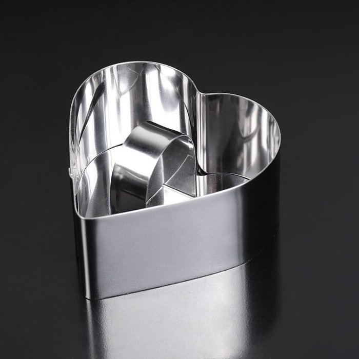 Cake Baking Mold , Vangoddy Stainless Steel Pastry Mould with Press Plate (Round Shaped) N10