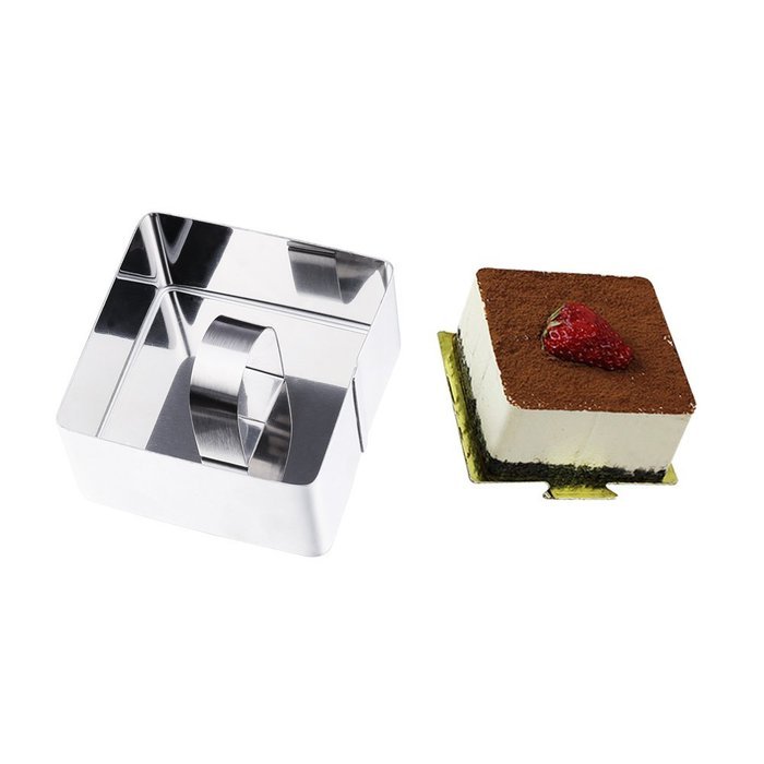 Cake Baking Mold , Vangoddy Stainless Steel Pastry Mould with Press Plate (Round Shaped) N12