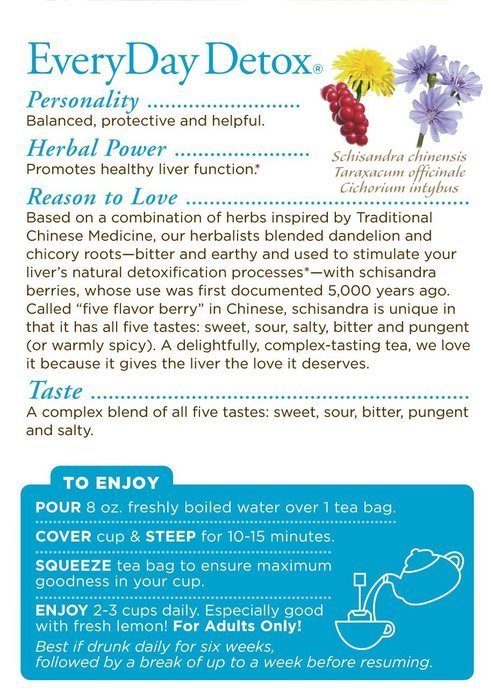Traditional Medicinals EveryDay Detox Tea, 16 Tea Bags (Pack of 6) N3