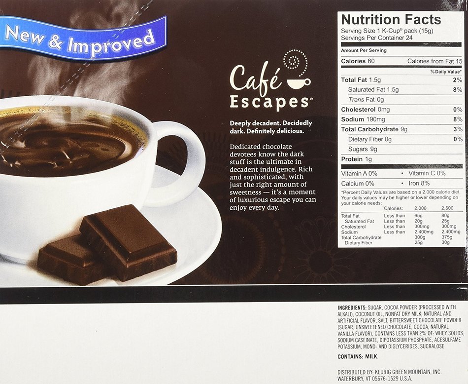 Caf&eacute; Escapes Caf&eacute; Mocha, K-Cup Portion Pack for Keurig Brewers, 24-Count N45
