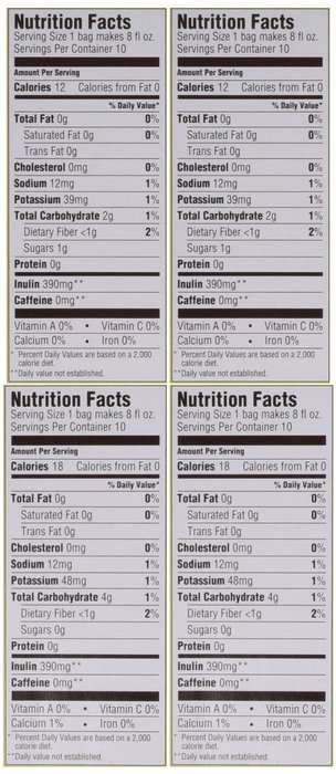 Teeccino Coffee Alternative Variety Pack - 10 Tee-Bags of each - Chocolate, French Roast, Hazelnut and Vanilla... N2