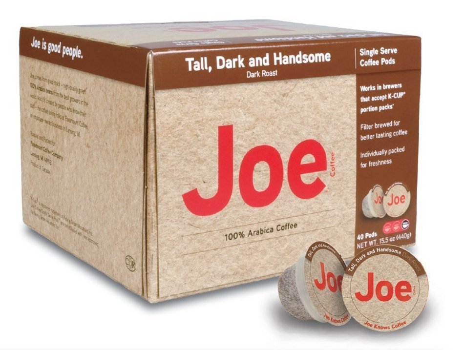 Joe Knows Coffee, Tall Dark and Handsome, Single Serve Pods, 40-Count for Keurig K-Cup Brewers
