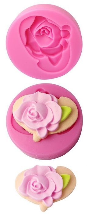 FOUR-C Gum Paste Mold Flower Cake Design Silicone Mould Color Pink N2