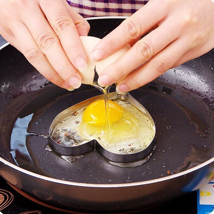 Fried Egg Shaper Mold , Vangoddy Stainless Steel Egg Mould Cooking Kitchen Tools for Kids and Lovers (4 Pack (... N3