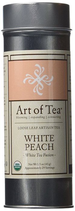 Art of Tea Organic White Peach Loose Leaf White Tea - 1.5oz Tin