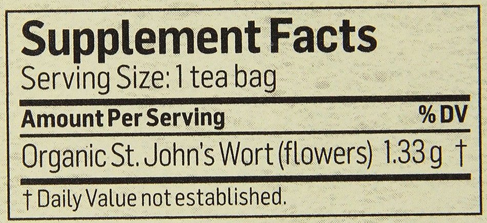 Alvita Tea Organic St. Johns Wort Herbal Tea Bags, 24 Count N5