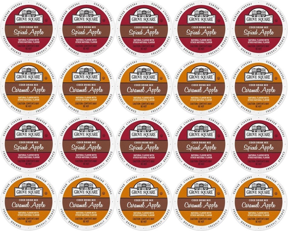 20-count Single Serve Cups for Keurig K-Cup Brewers Grove Square Apple Cider Variety Pack Featuring Spiced Apple...