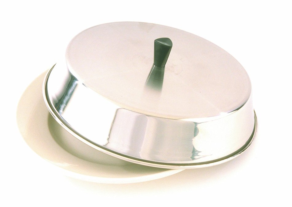 Crestware 10-Inch x 2-1/2-Inch Stainless Steel Basting Pan Cover with Tall Bakelite Knob