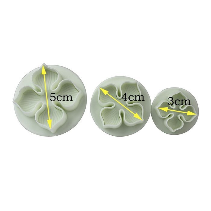 DUFUSTORE 3pcs x Hydrangea Fondant Cake Biscuit Sugarcraft Craft Mold Decorating N2