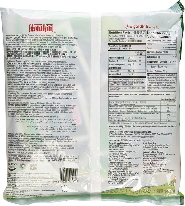 Ginger Drink Gold Kili 40 Sachets Packed in 2 Bags, 12.6 oz N2
