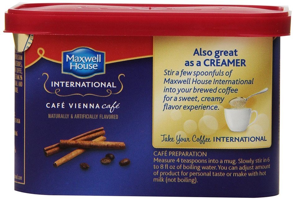 Maxwell House International Coffee Decaf Sugar Free Suisse Mocha Cafe, 4-Ounce Cans (Pack of 4) N26