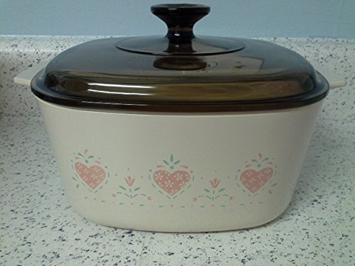 Corning Ware Forever Yours Hearts 3 Liter Casserole with Amber Lid A-3-B