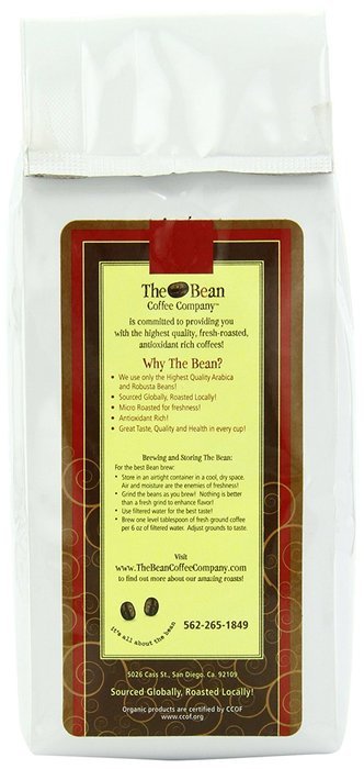 The Bean Coffee Company Vanilla Bean (Vanilla Nut Medium Blend), Organic Ground, 16-Ounce Bags (Pack of 2) N2