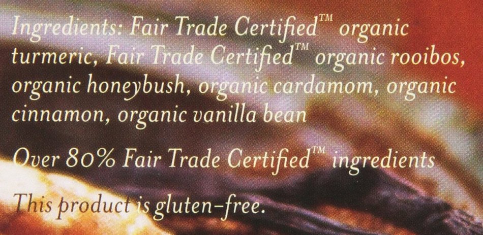 Numi Organic Turmeric Tea - Amber Sun, Blended w/ Rooibos, Cinnamon & Vanilla, 12 non-GMO Tea Bags, 3 Count N4