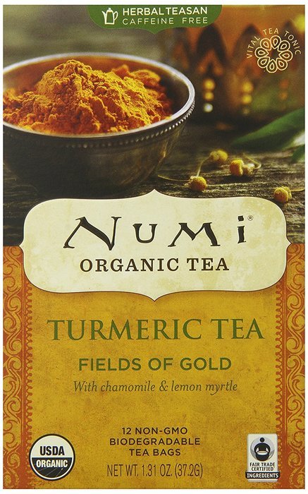 Numi Organic Turmeric Tea - Amber Sun, Blended w/ Rooibos, Cinnamon & Vanilla, 12 non-GMO Tea Bags, 3 Count N14