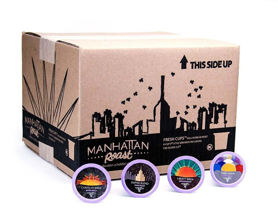 Manhattan Roast Variety Pack of 4 Signature Blends &lsquo;Empire Blend &lsquo;Times Brew &lsquo;Liberty Brew &lsquo;Chrysler Brew' Single-Serve...