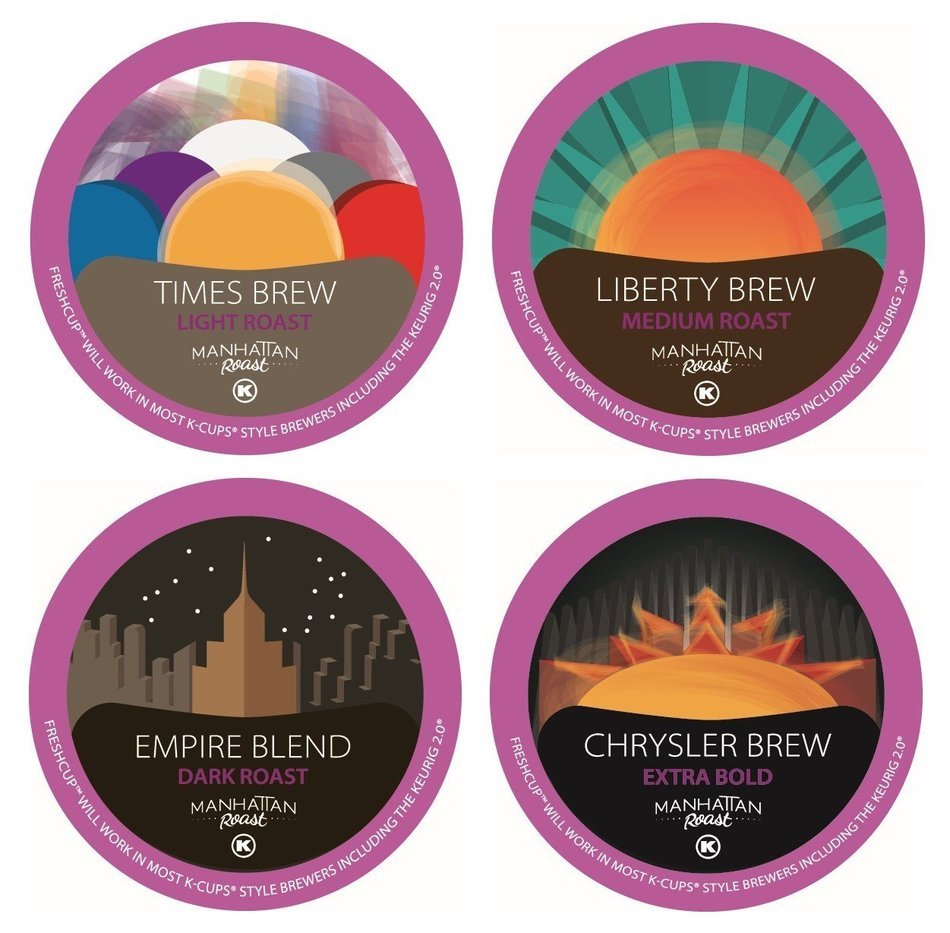 Manhattan Roast Variety Pack of 4 Signature Blends &lsquo;Empire Blend &lsquo;Times Brew &lsquo;Liberty Brew &lsquo;Chrysler Brew' Single-Serve... N2