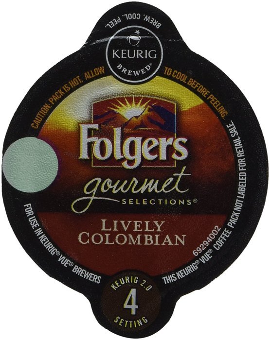 32 Count - Folgers Gourmet Selections Lively Colombian Coffee Vue Cup For Keurig Vue Brewers