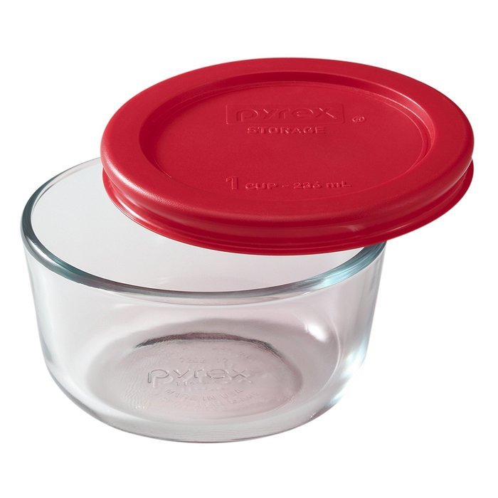 Pyrex 6022369 Storage 14-Piece Round Set, Clear with Blue Lids N4