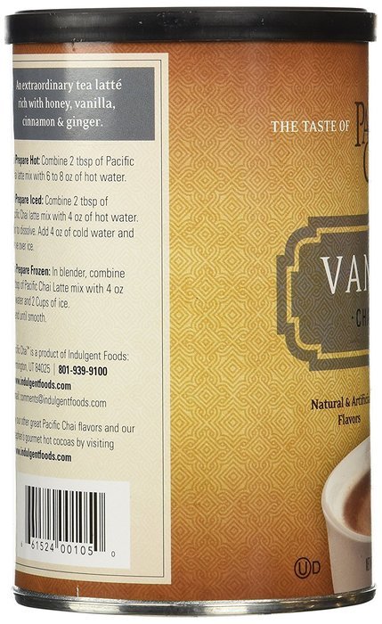 Pacific Chai Vanilla Chai Latte Mix, 10-Ounce Canisters (Pack of 6) N4