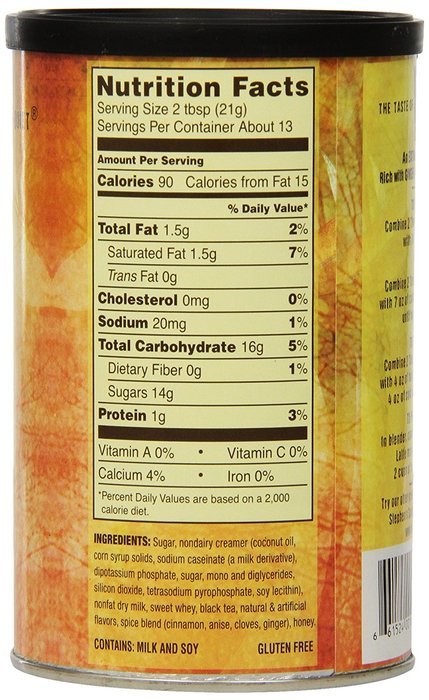 Pacific Chai Vanilla Chai Latte Mix, 10-Ounce Canisters (Pack of 6) N8