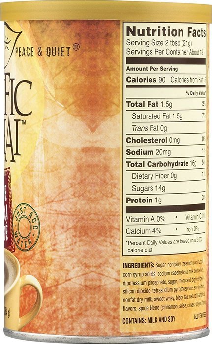Pacific Chai Vanilla Chai Latte Mix, 10-Ounce Canisters (Pack of 6) N11