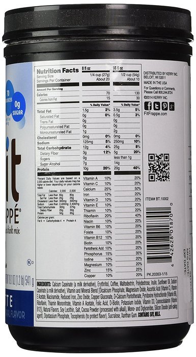Fit Frappe Protein Drink Mix, Vanilla Latte, 19.1 Ounce N2