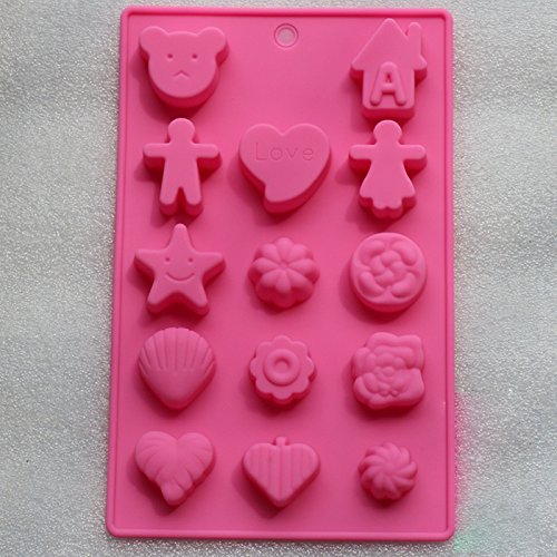 HuaYang Boy&Girl Love Story Cake Cookie Chocolate Silicone Gel Mold Mould Baking Tray(1Pcs: Random Color) N3