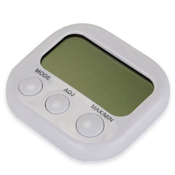 White In/Outdoor Humidity LCD Digital Indoor Thermometer Hygrometer Gauge Clock N2