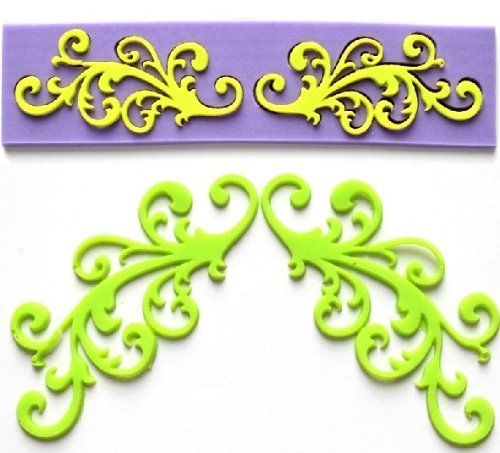 Wholeport Silicone Embossing Mold Fondant Lace Mould Fondant Cake Decoration Mould Polymer Clay Mould Resin Mould